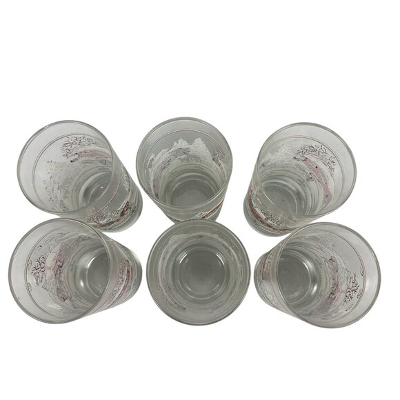 Set Of 6 Vintage Home Interiors Holiday Tumblers 12oz Winter Scene Printed Glass - Picture 2 of 8